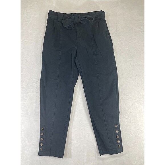 Who What Wear Pants Womens Sz 6 High-Rise Skinny Ankle Tapered Black Levi Belted - Picture 1 of 10